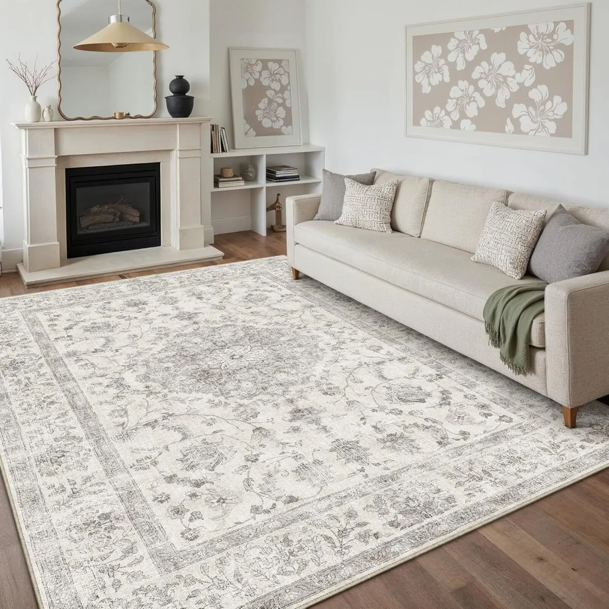 Grey Rugs Living Room 200x300cm Vintage Machine - Image 4