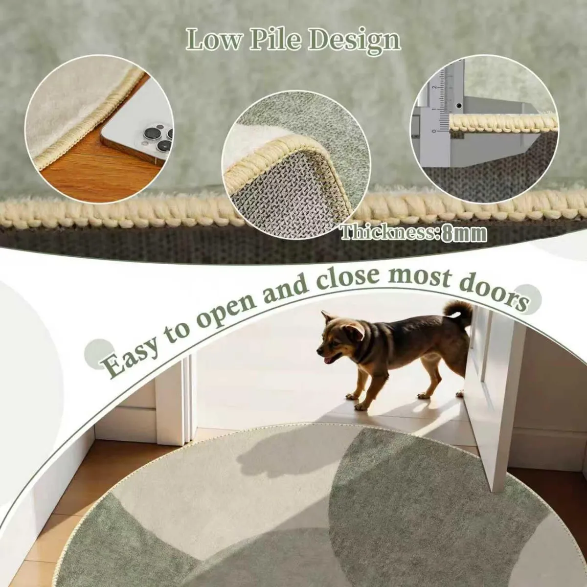 Extra Large Round Rugs for Living Room 200cm Soft - Image 4