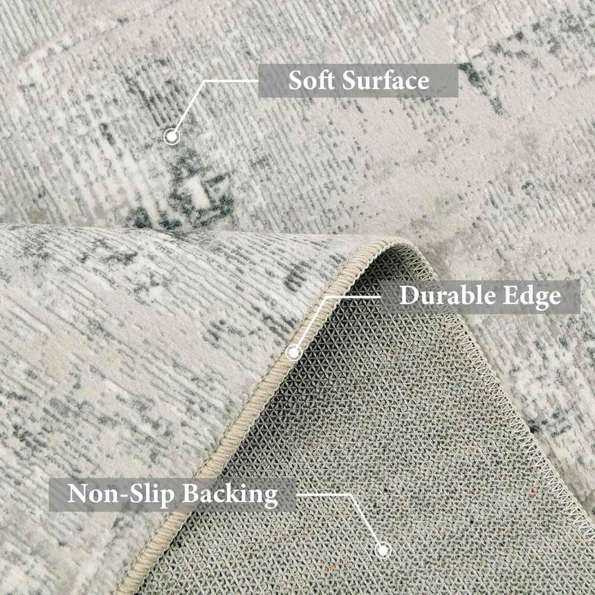 Large Rugs for Living Room 200x300cm Grey - Image 4