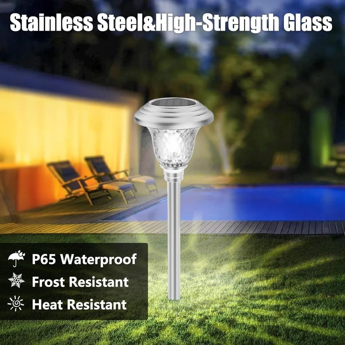 8 Pack Metal Garden Solar Lights Outdoor Christmas - Image 2