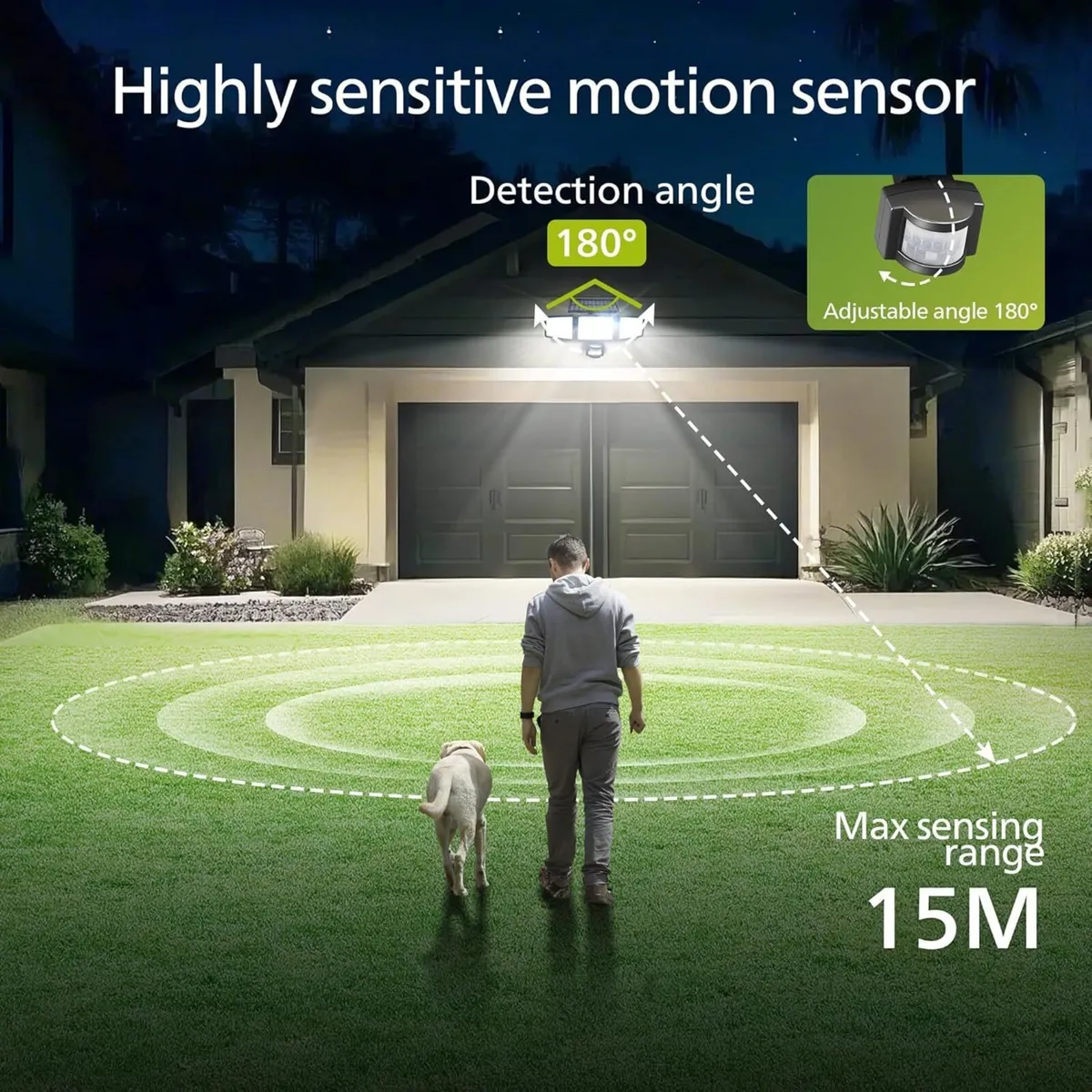 Solar Security Light Outdoor 302 LEDs 1200lm - Image 4