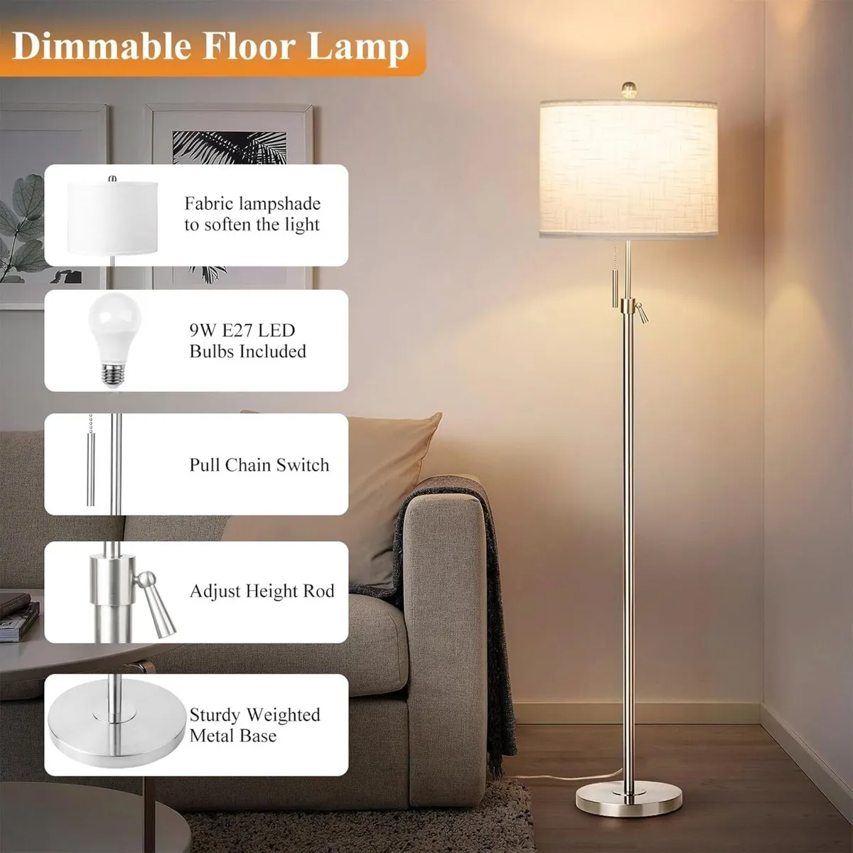 Floor Lamp Modern Lamps for Living Room 3 Colors - Image 4