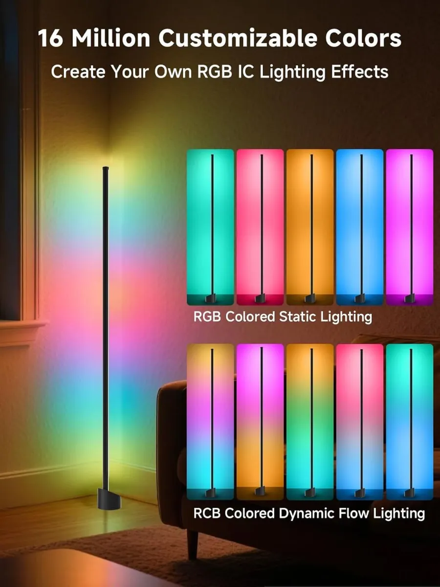 LED Floor Lamp RGB Corner Light with Music Sync - Image 2