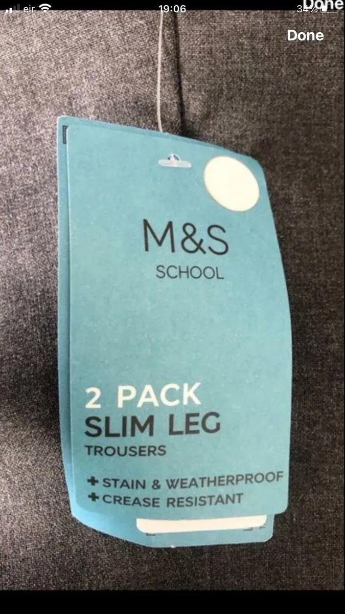 Boys BNWT M&S school trousers age 4/5 €10 - Image 3
