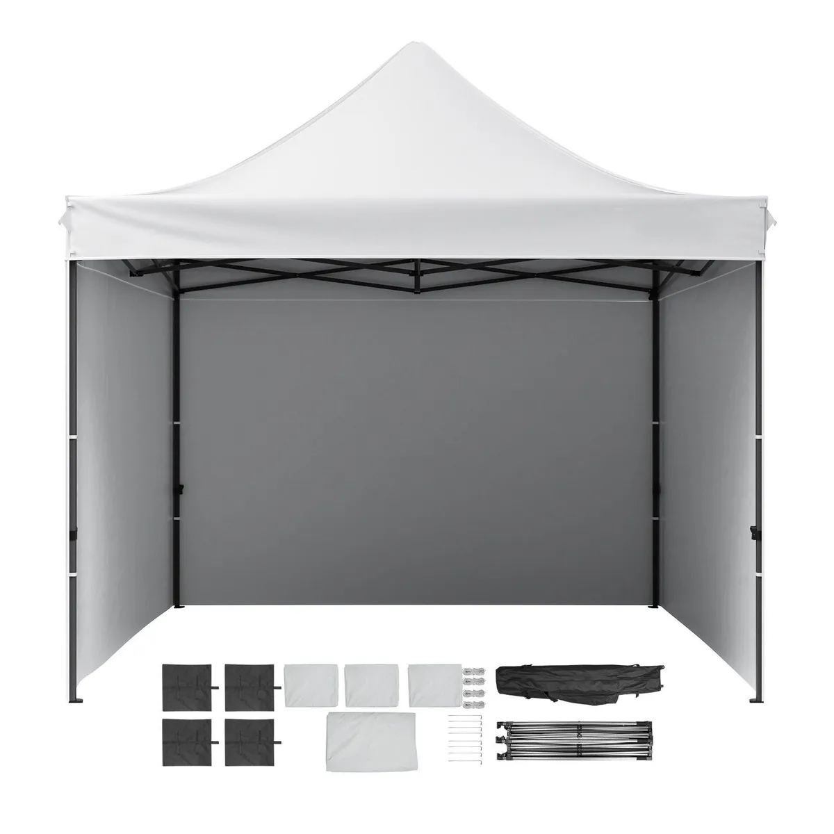 10x10 Pop Up Gazebo Tent UPF50+ Sidewalls White - Image 1
