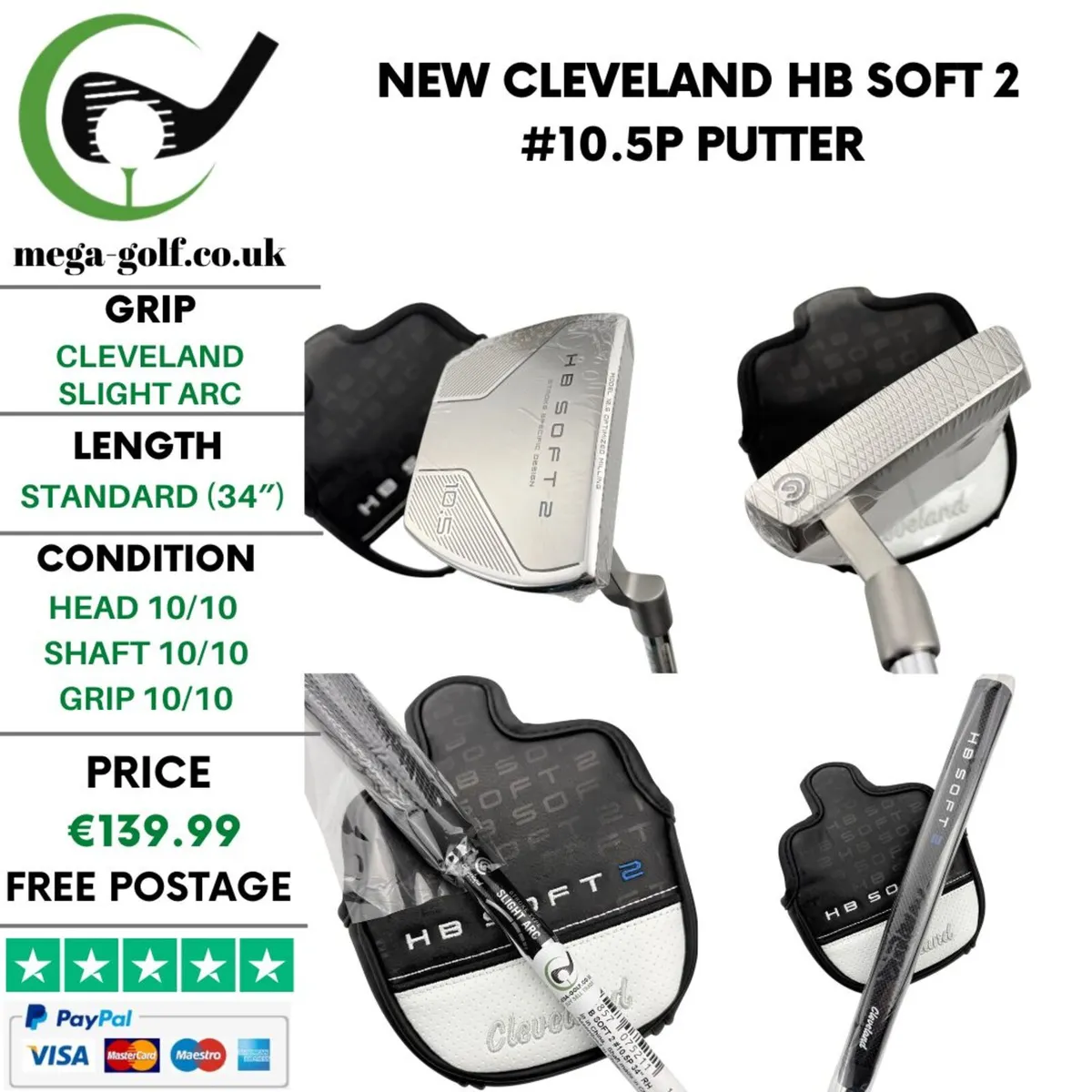 New Cleveland HB Soft 2 #10.5P Putter / 34″ - Image 1