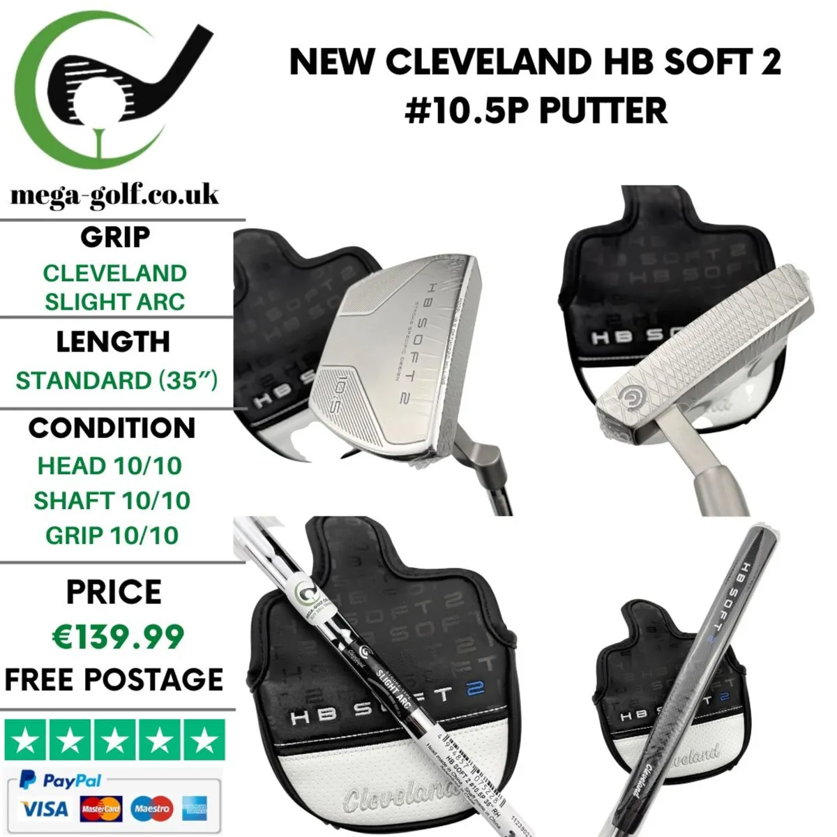 New Cleveland HB Soft 2 #10.5P Putter / 35″ - Image 1