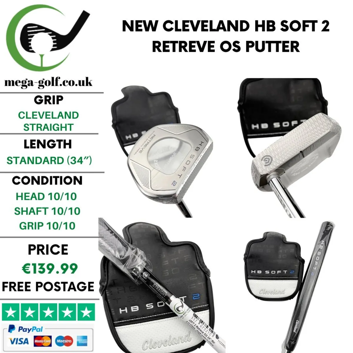 New Cleveland HB Soft 2 Retreve OS Putter / 34″ - Image 1