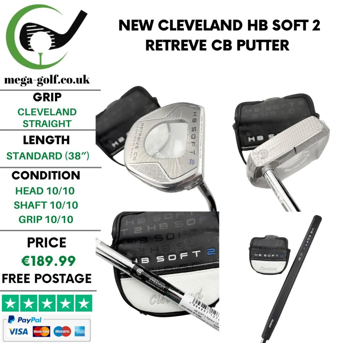 New Cleveland HB Soft 2 Retreve CB Putter / 38″ - Image 1