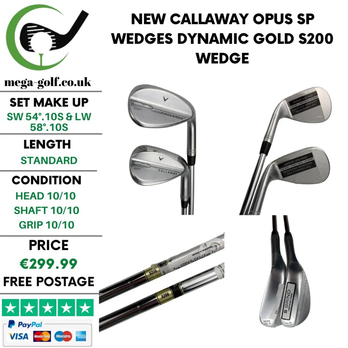 New Callaway Opus SP Wedges Sw 54° & Lw 58° - Image 1