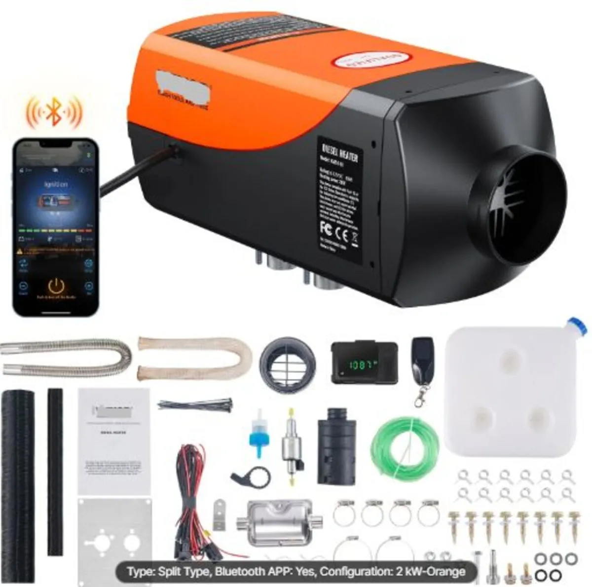Bluetooth App Control Diesel Air Heater, 12V 2KW - Image 1