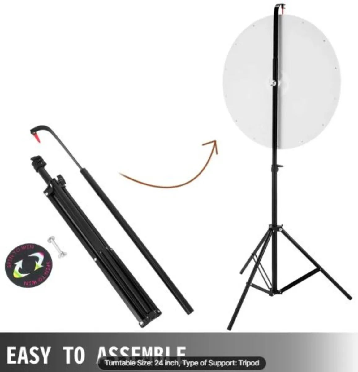 61 cm Color Prize Wheel Tripod Floor Stand Color - Image 2
