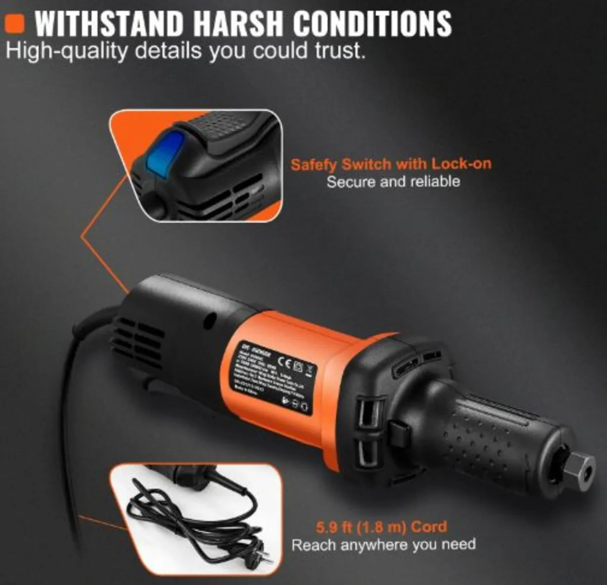 Die Grinder 6.4 mm Heavy Duty Straight Die Grinder - Image 4