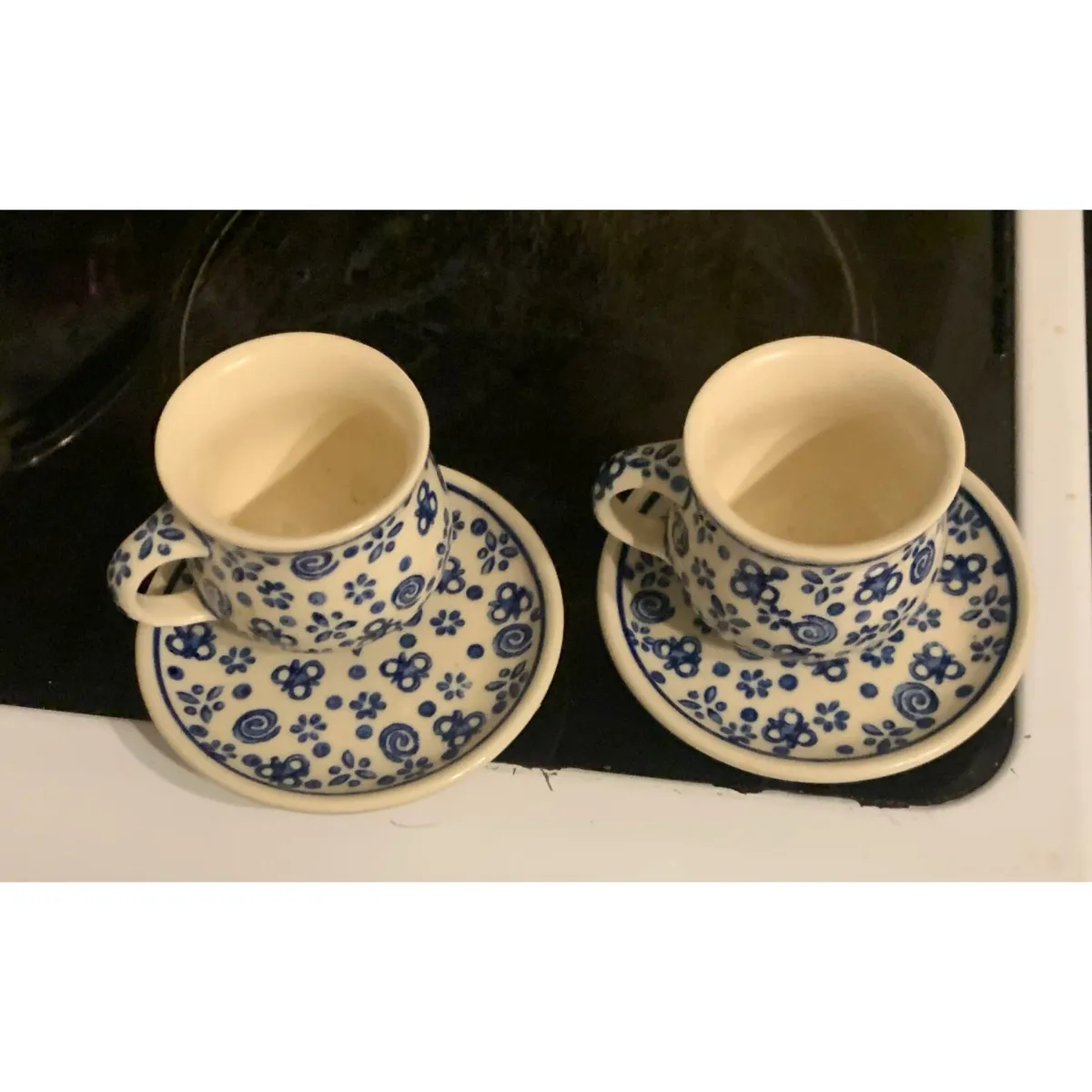 Pair of vintage handmade polish tea cup/saucer - Image 1