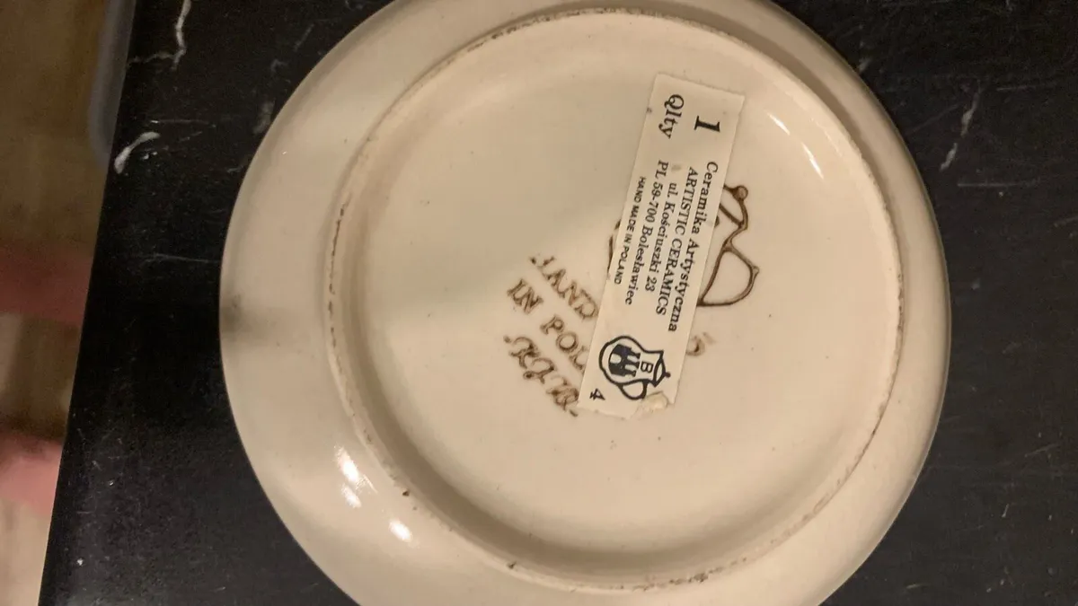 Pair of vintage handmade polish tea cup/saucer - Image 2