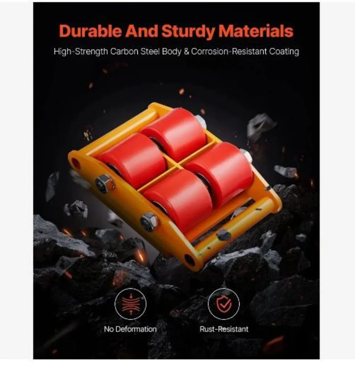 Machinery Skate Dolly, 13,200 LBS/6T Industrial - Image 3