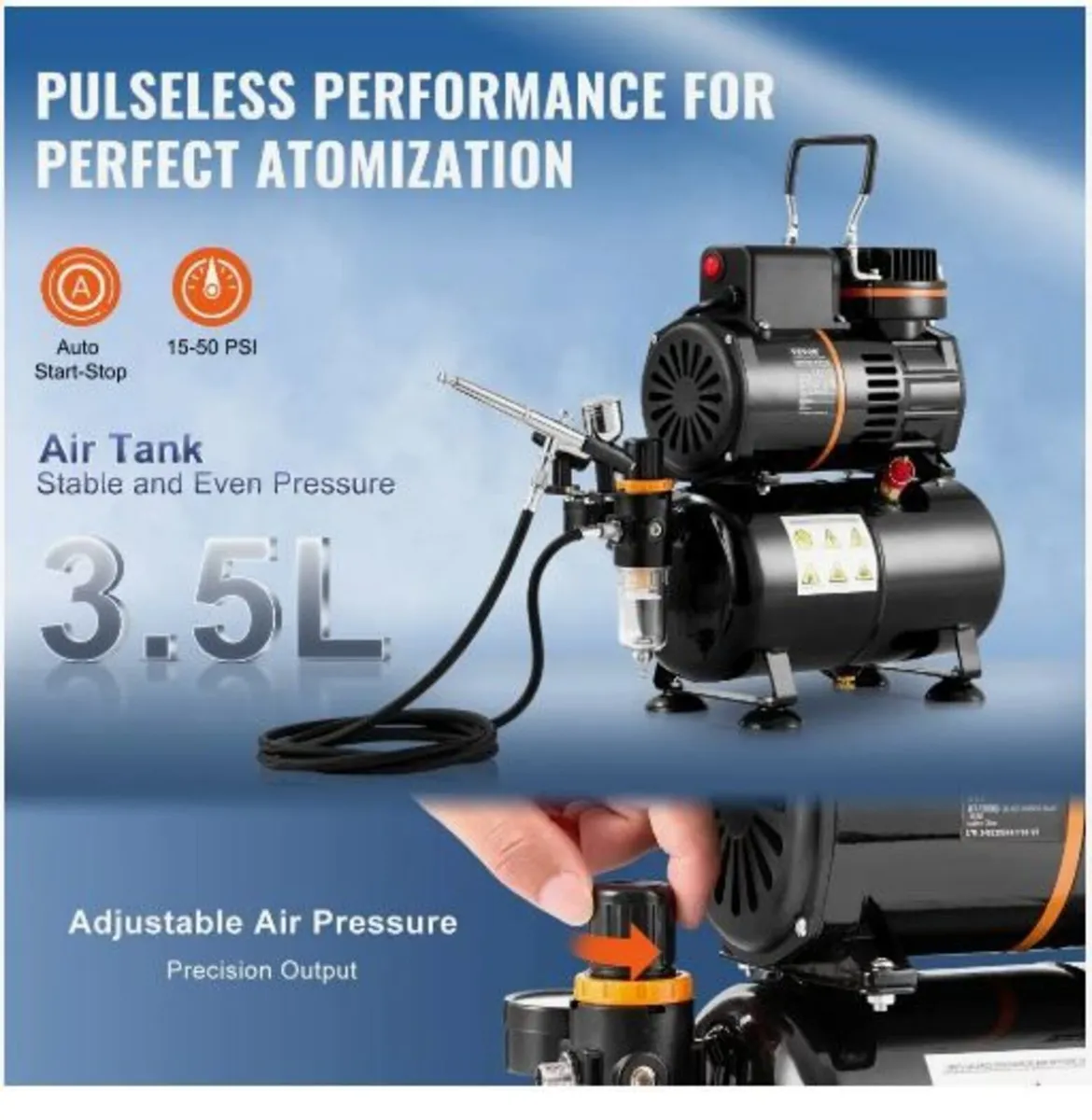 Airbrush Kit, Dual Fan Air Tank Compressor - Image 4