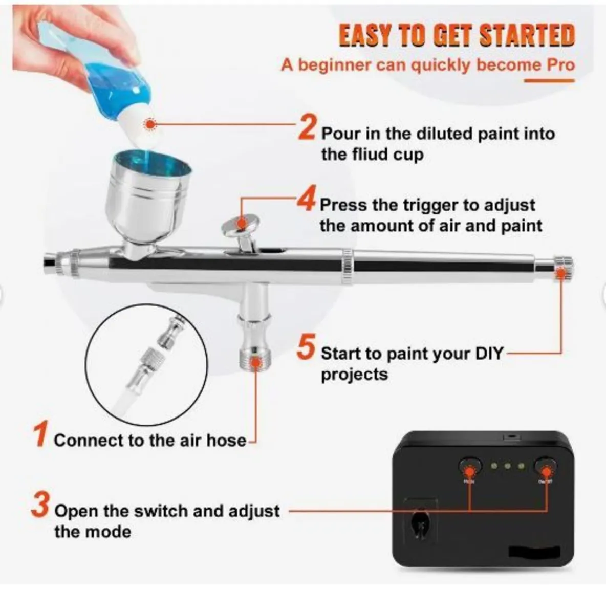 Airbrush Kit, Portable Airbrush Set - Image 4