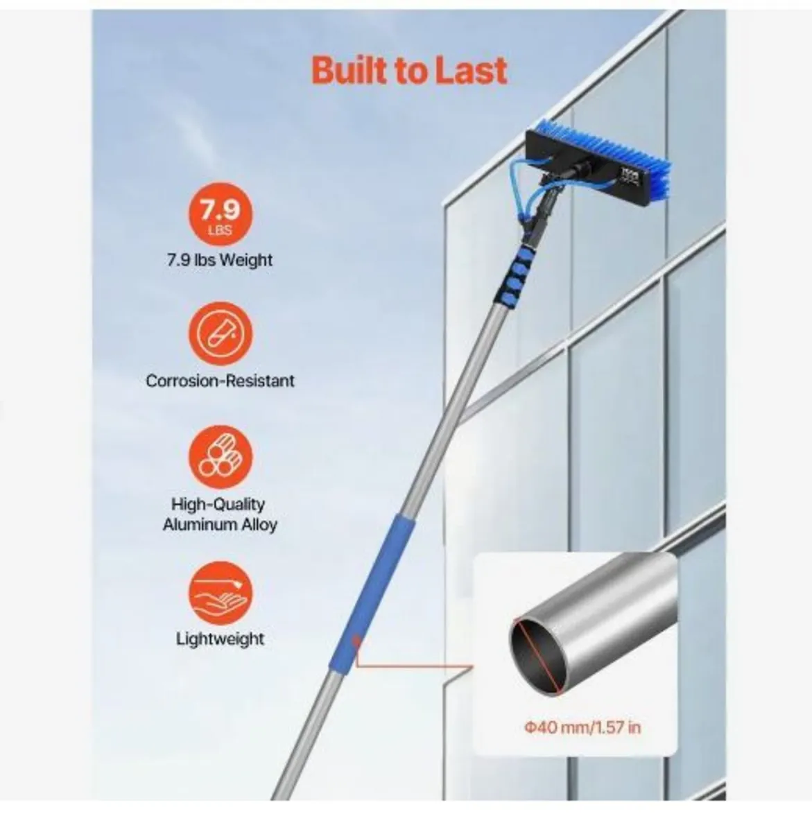 Water Fed Pole Kit, 7.3m Solar Panel Cleaning Pol - Image 1