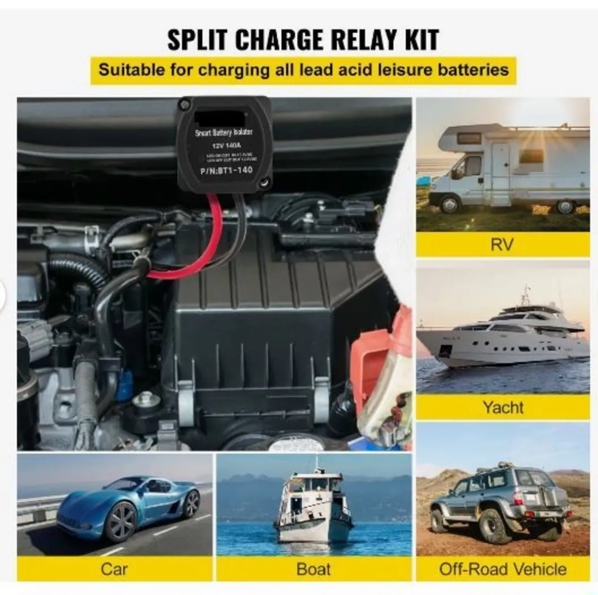 Split Charge Relay Kit, 6mtr 12V - Image 2