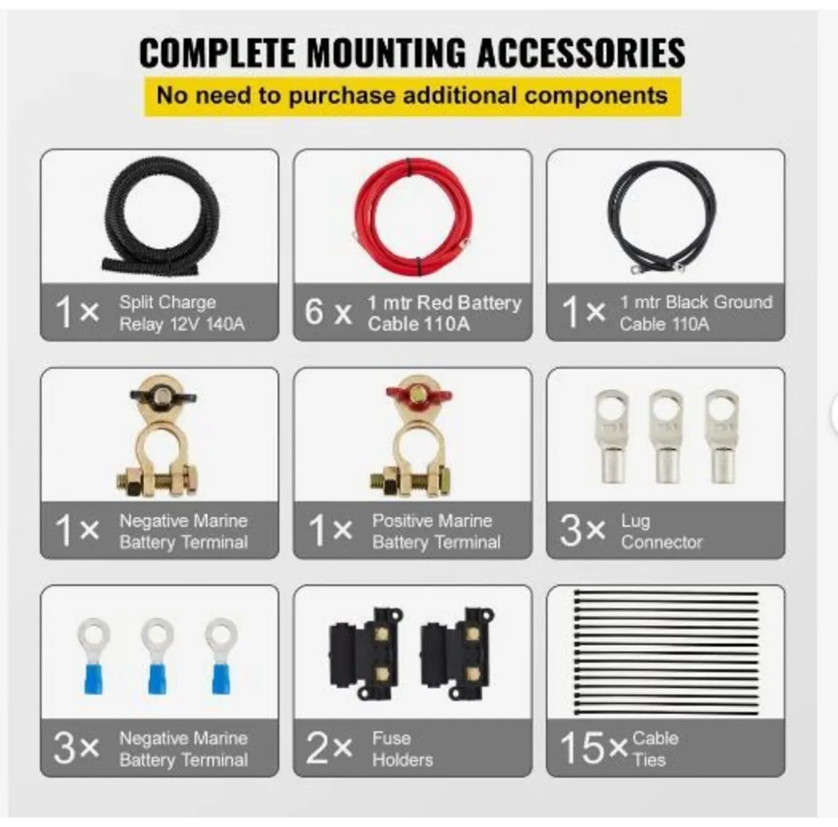 Split Charge Relay Kit, 6mtr 12V - Image 3