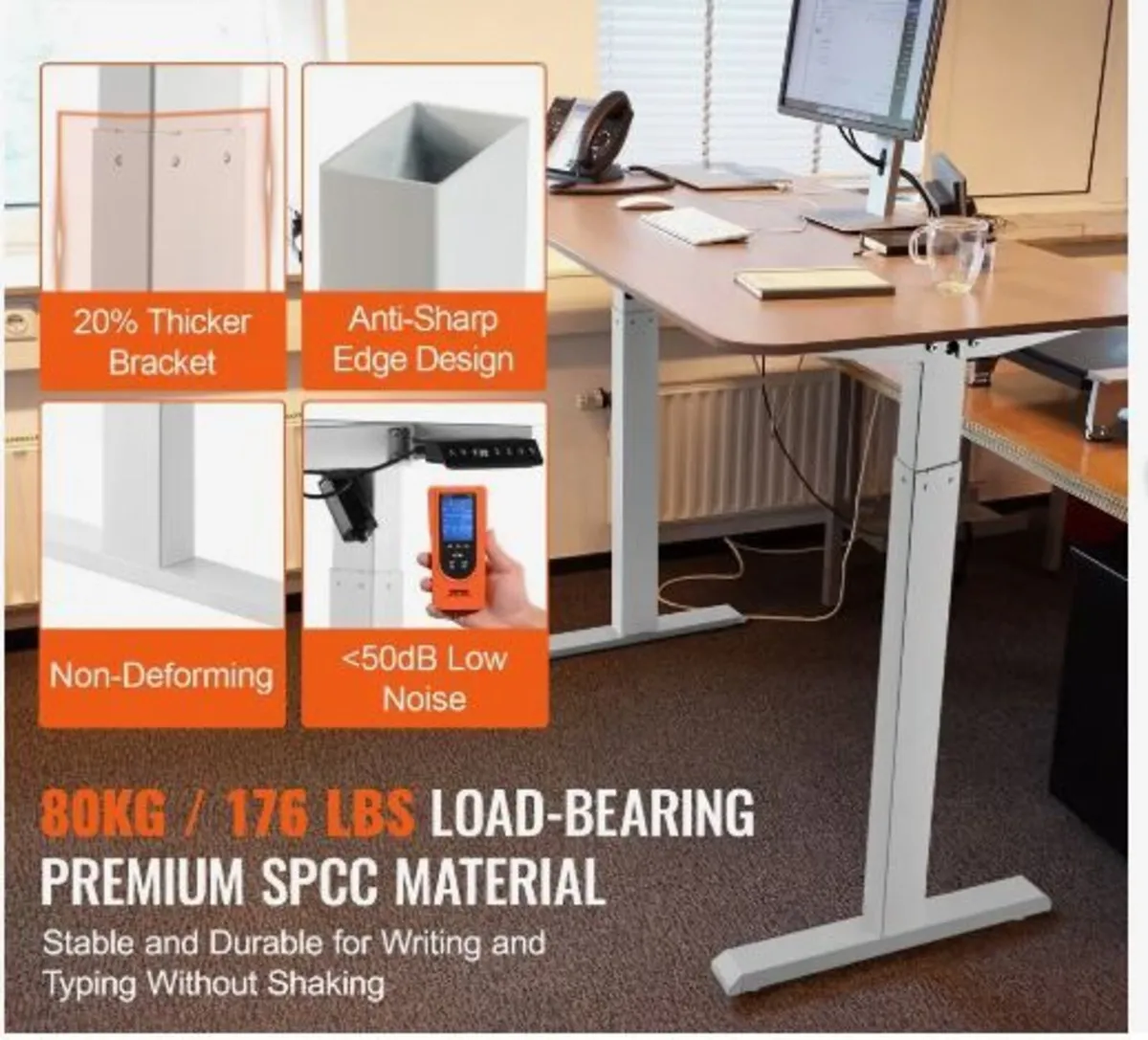 Standing Desk Frame, Adjustable 70-117 cm - Image 2
