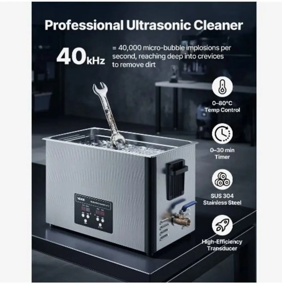 30L Ultrasonic Cleaner, Professional Ultrasonic - Image 2