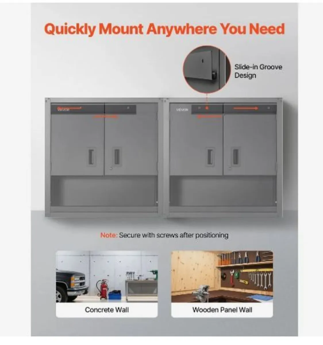 Metal Wall Cabinet, 76.2W x 30.5D x 76.2H Inch - Image 3