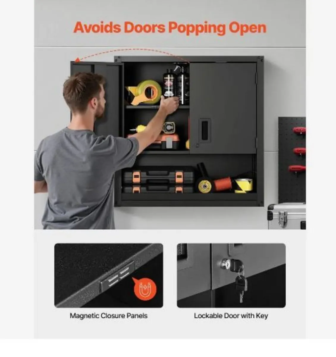 Metal Wall Cabinet, 76.2W x 30.5D x 76.2H Inch - Image 4