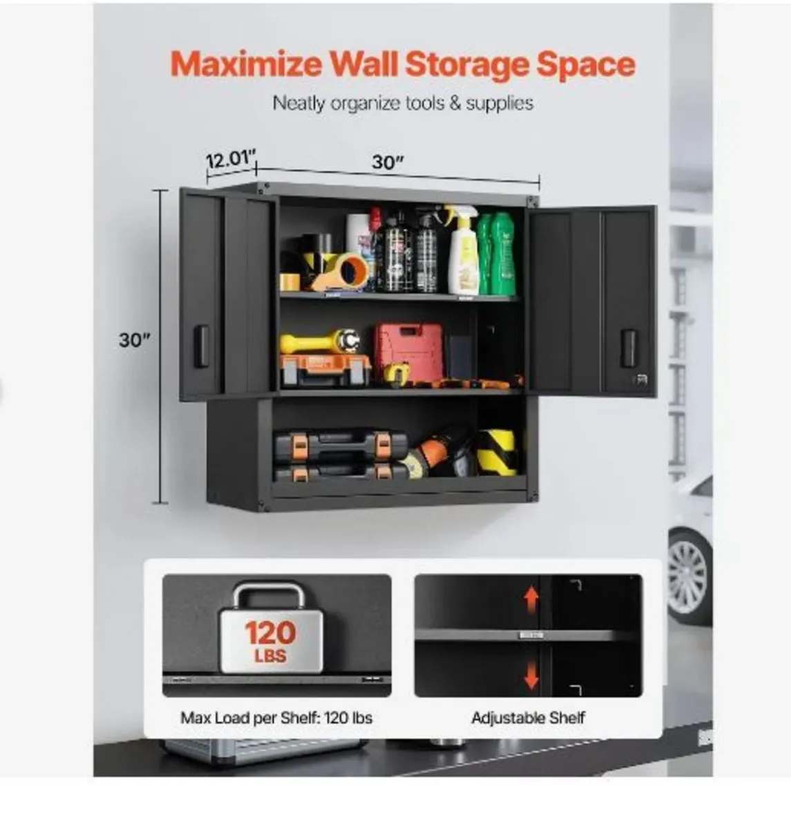 Metal Wall Cabinet, 76.2W x 30.5D x 76.2H Inch - Image 2