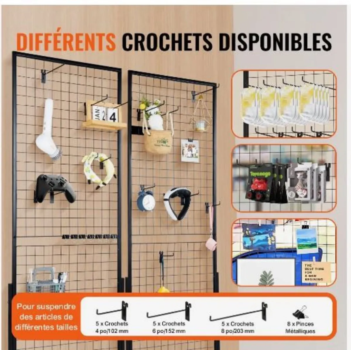 61 x170.7 cm Grid Wall Panels Tower, 2 Packs - Image 2