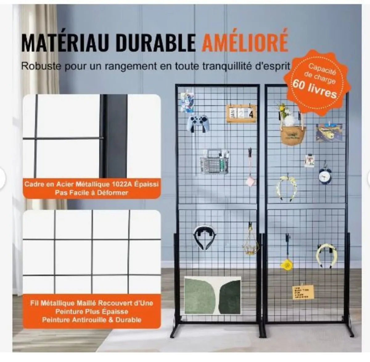 61 x170.7 cm Grid Wall Panels Tower, 2 Packs - Image 4