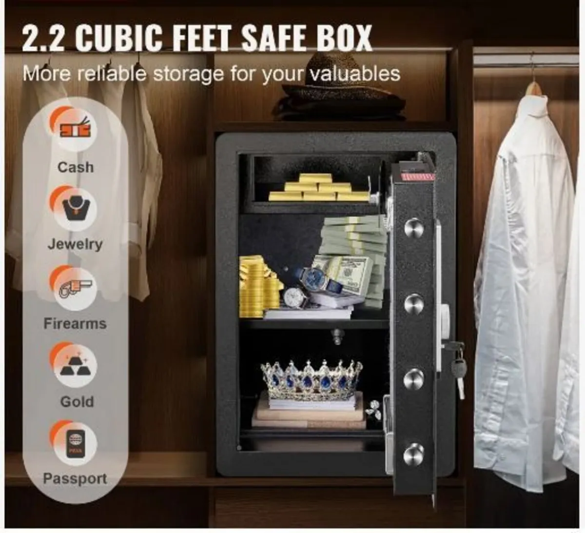 Safe, 62 L Home Safe, Steel Security - Image 2