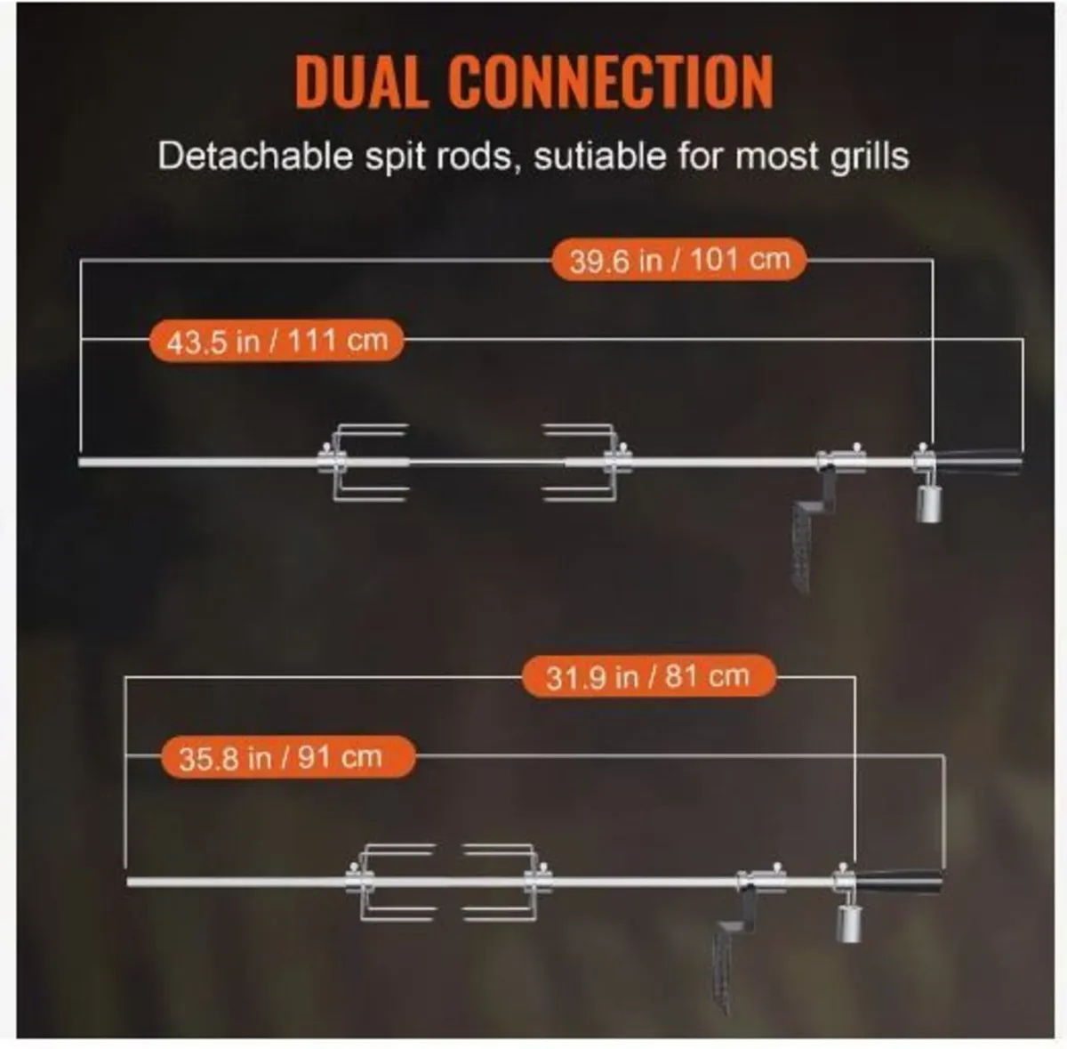 Universal Grill Rotisserie Kit BBQ Roaster - Image 4