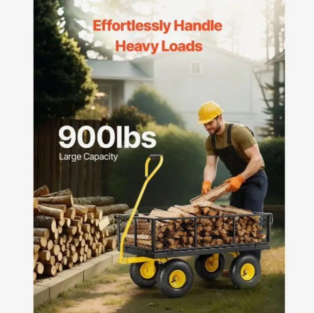 900 Lbs Heavy Duty Steel Garden Cart - Image 2