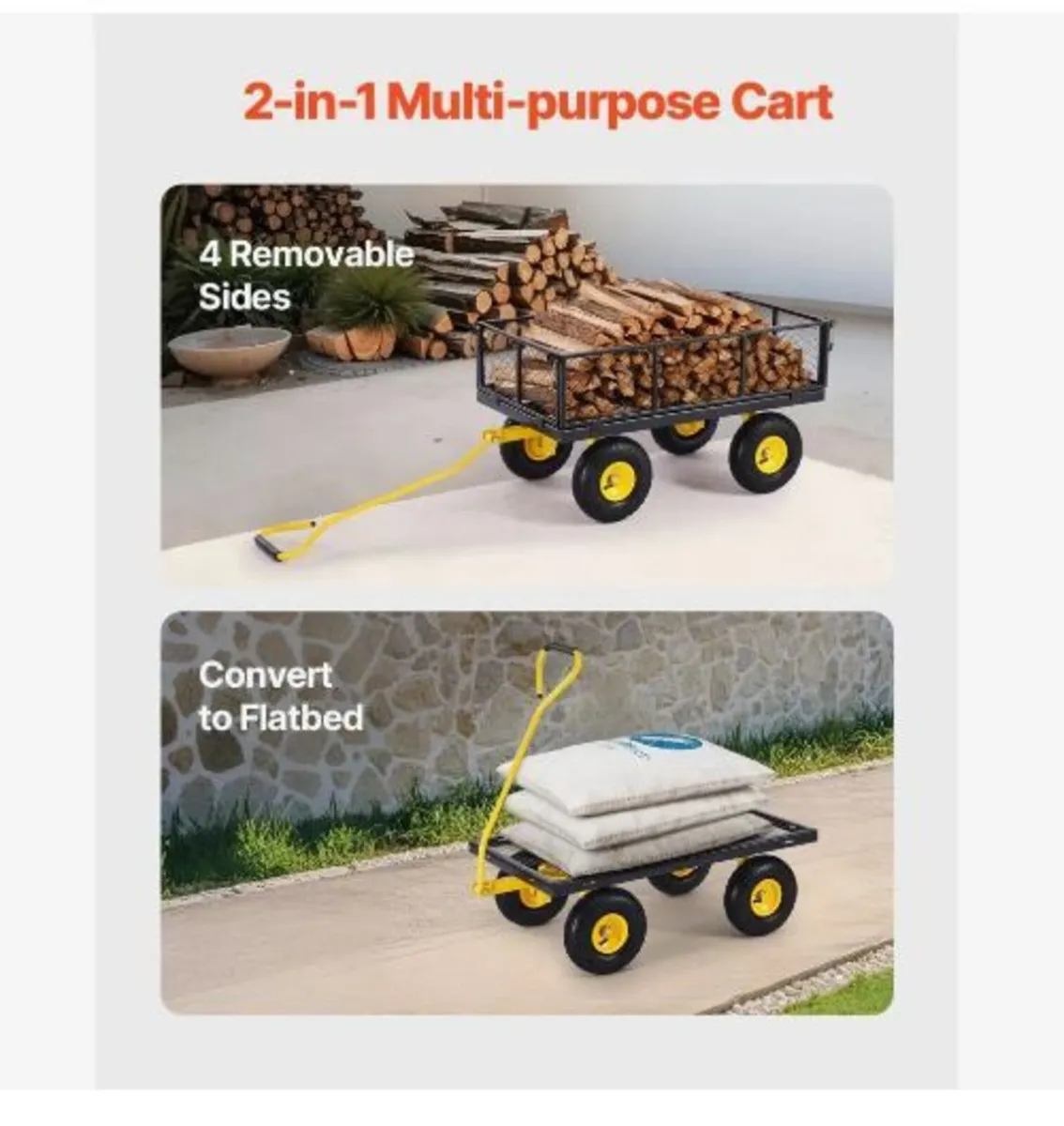 900 Lbs Heavy Duty Steel Garden Cart - Image 3