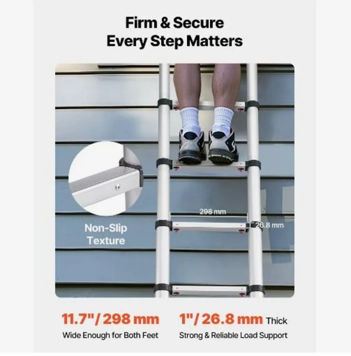 3.8m Telescoping Ladder, Aluminum Lightweight - Image 4