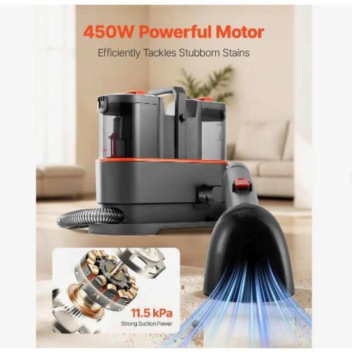 Carpet Cleaner Machine, 1.5 L Clean Water - Image 2