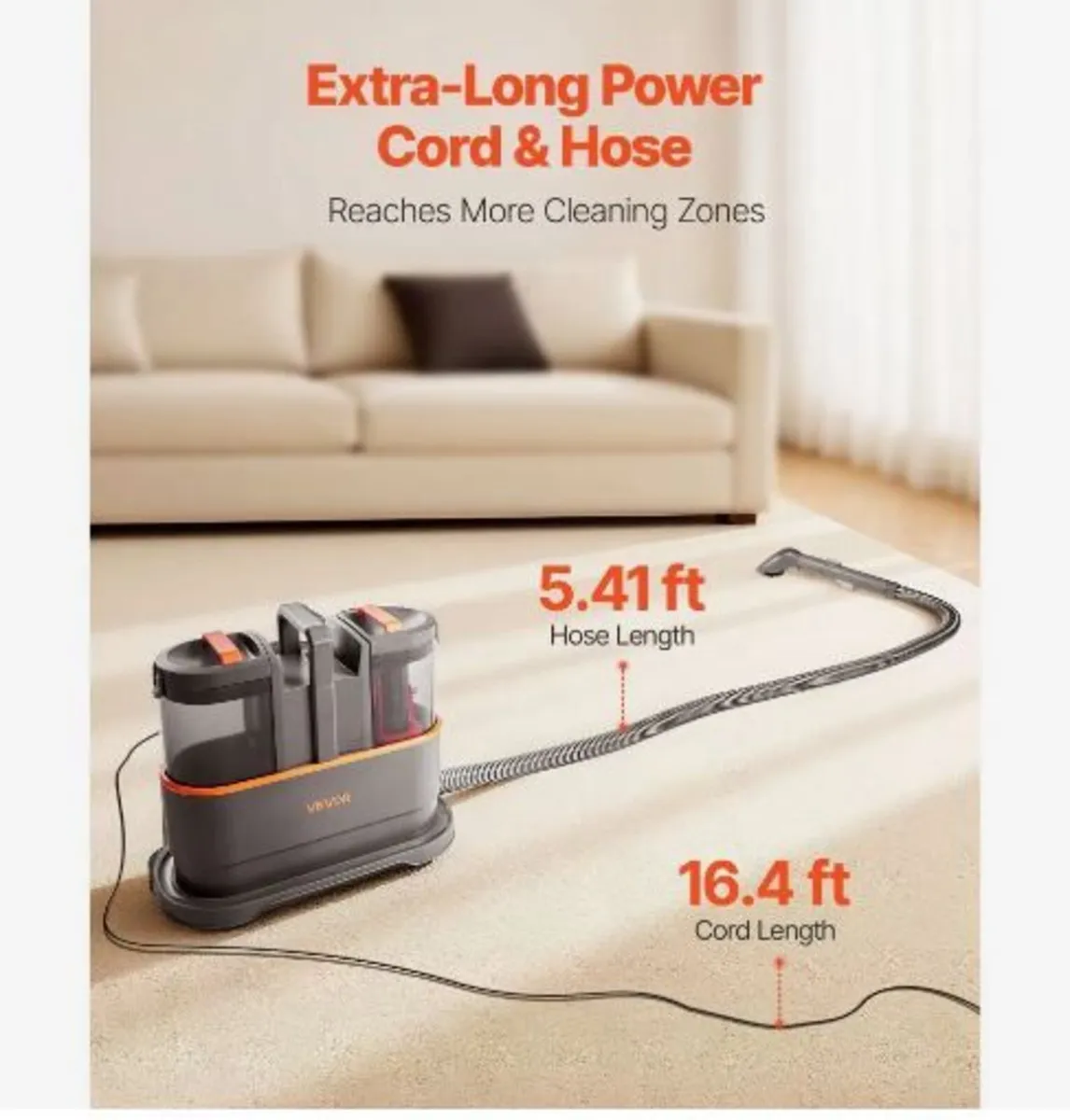 Carpet Cleaner Machine, 1.5 L Clean Water - Image 3