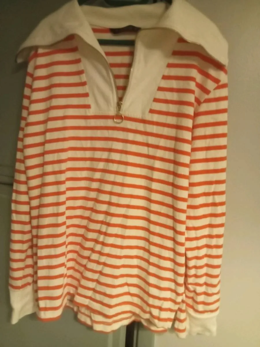 Ladies striped sweater size 10 - Image 1