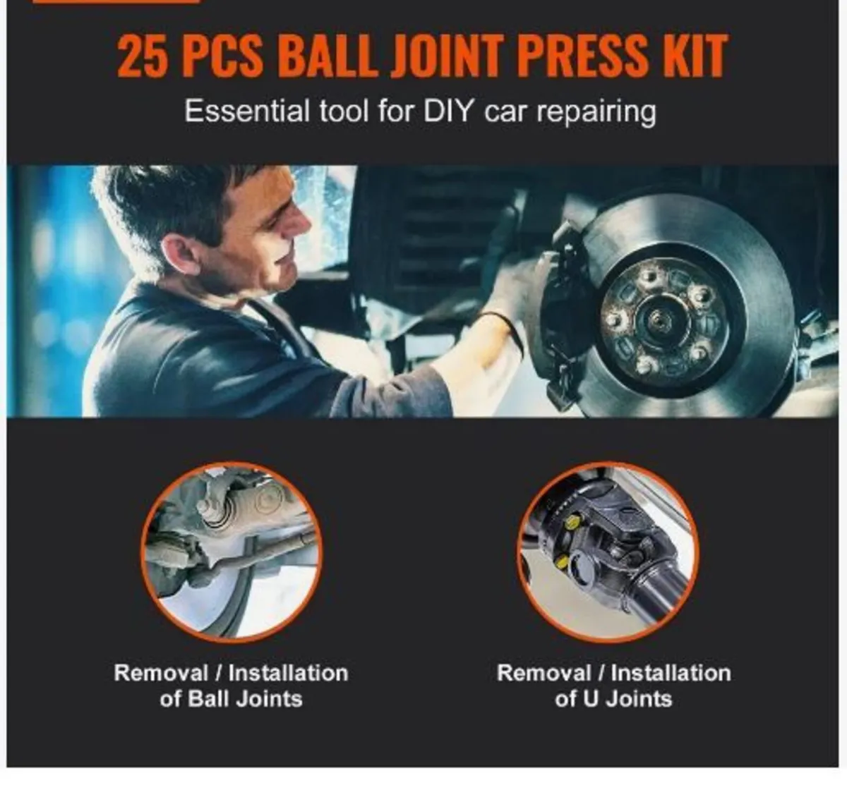 Ball Joint Press Kit, 25 pcsTool Kit - Image 2