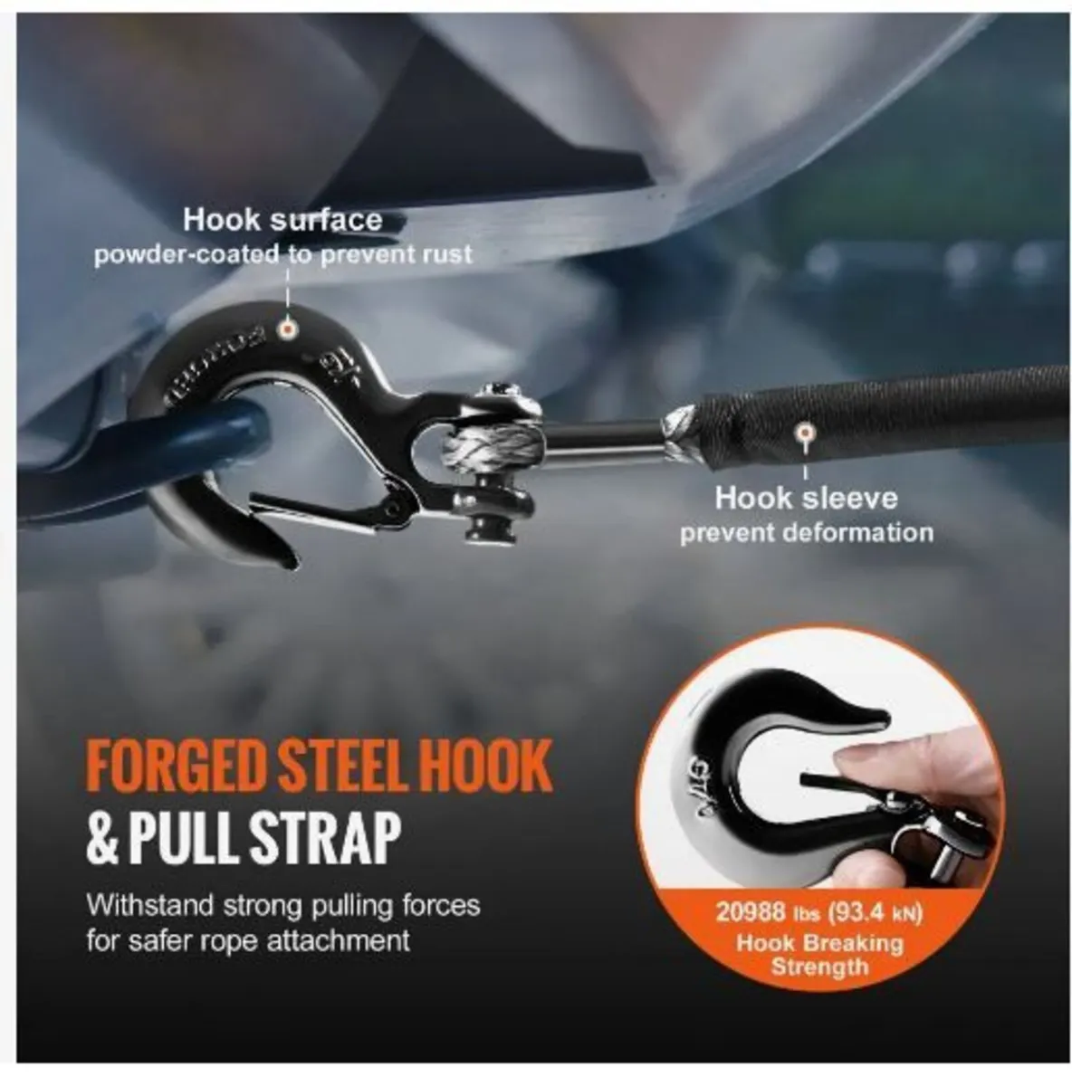 Synthetic Winch Rope, 9.5 mm x 30.48 m 12,020 kg - Image 4