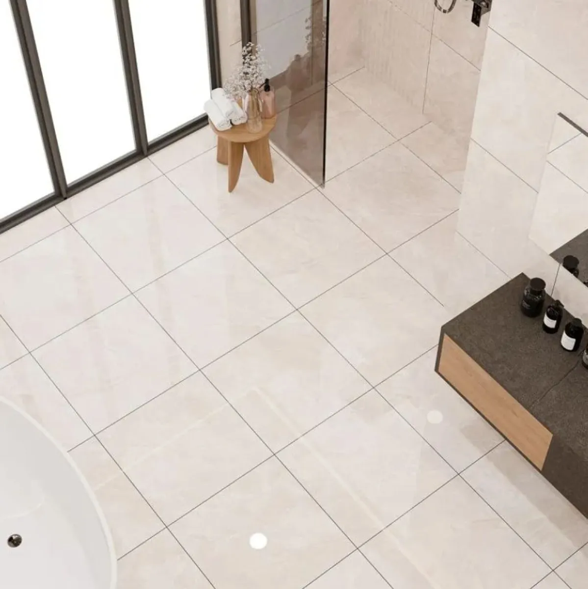 Amoche Creme Polished 60 x 60 Rectified Porcelain