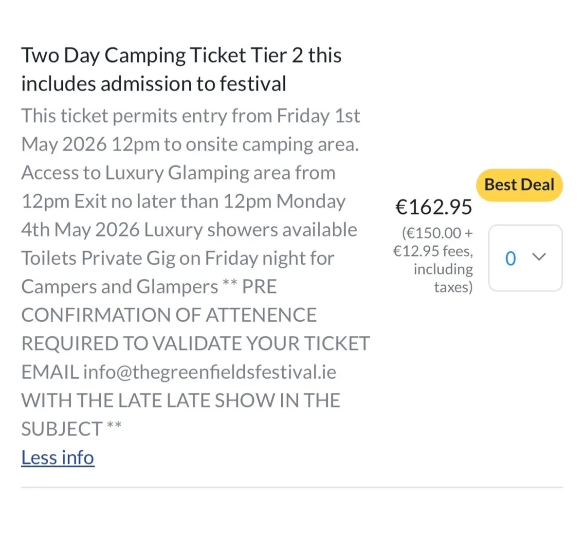 2 Greenfields Festival tickets - Image 4