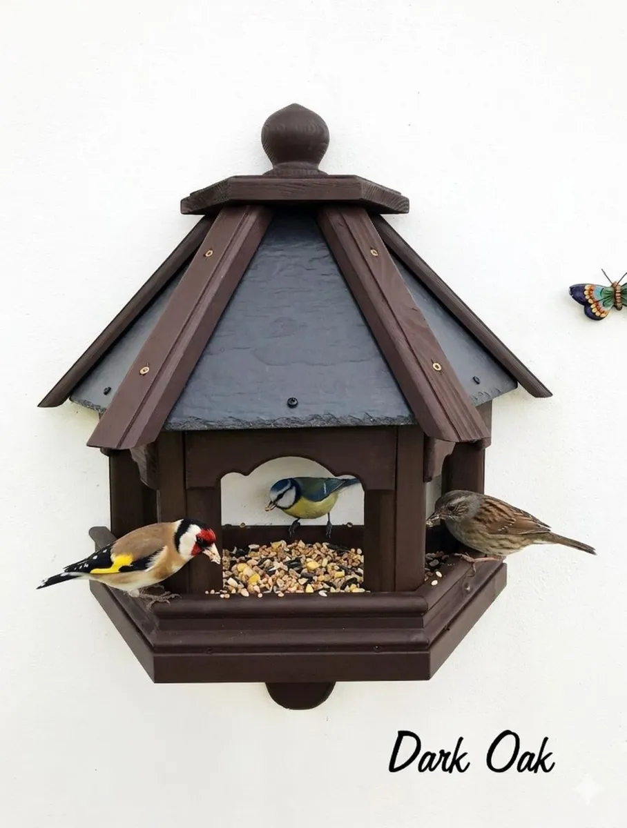 Bird feeder. Large Wall mounted. Slated Roof - Image 1