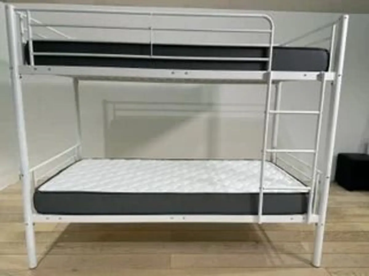White single Metal Bunk Bed FREE DELIVERY - Image 2