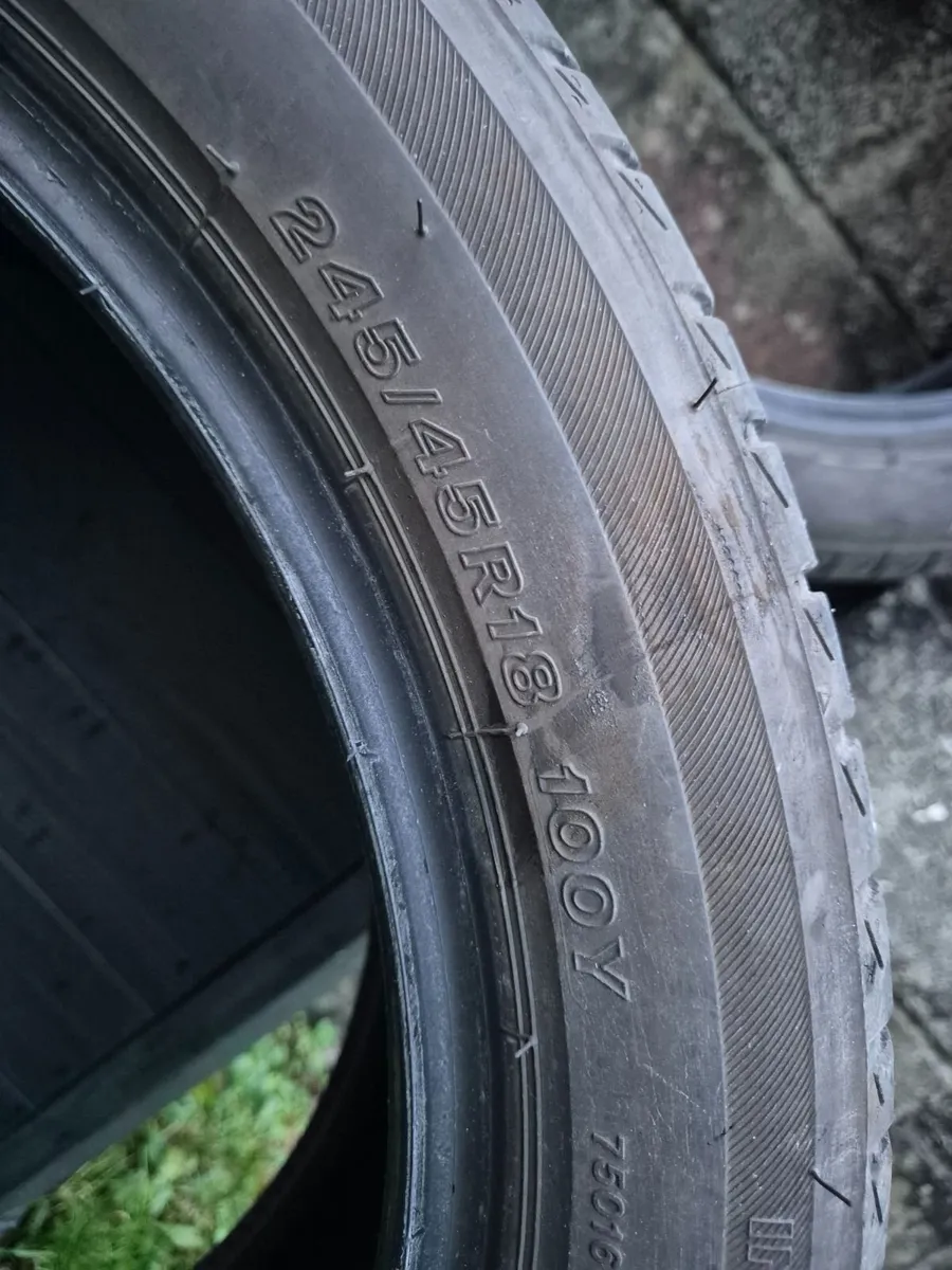4 Part Used Tyres Bridgestone 245 / 45 / R18 - Image 2
