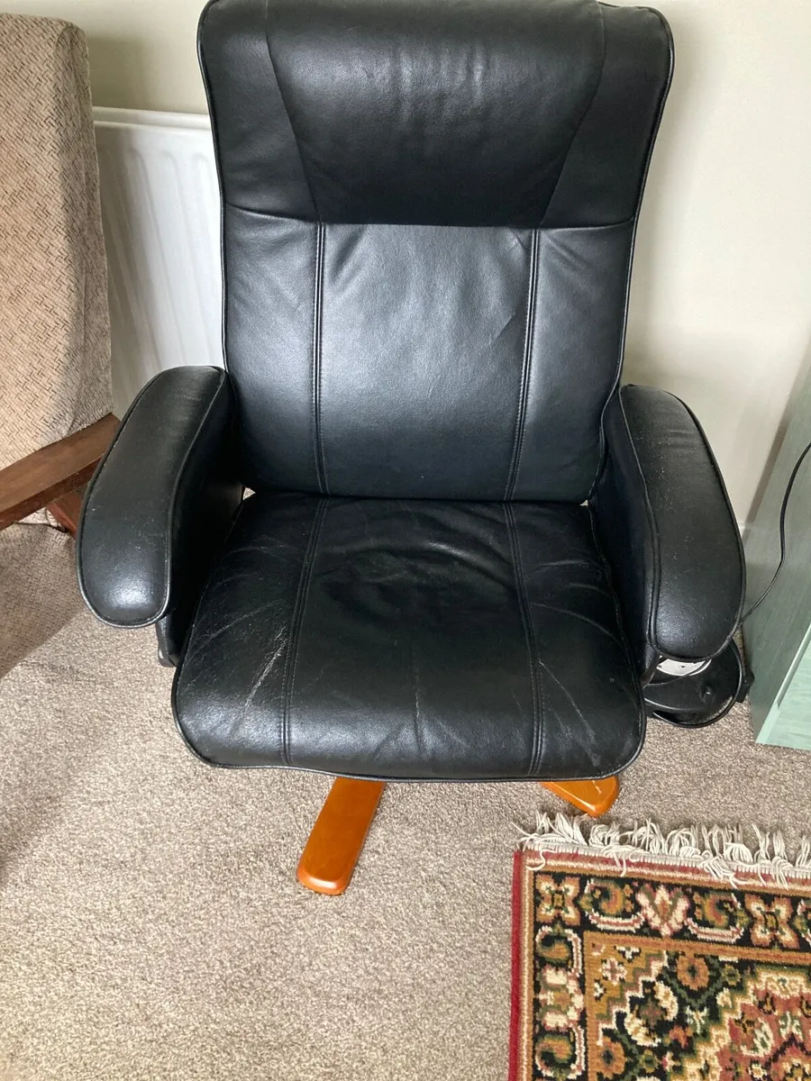 Swivel armchair and footstool - Image 1