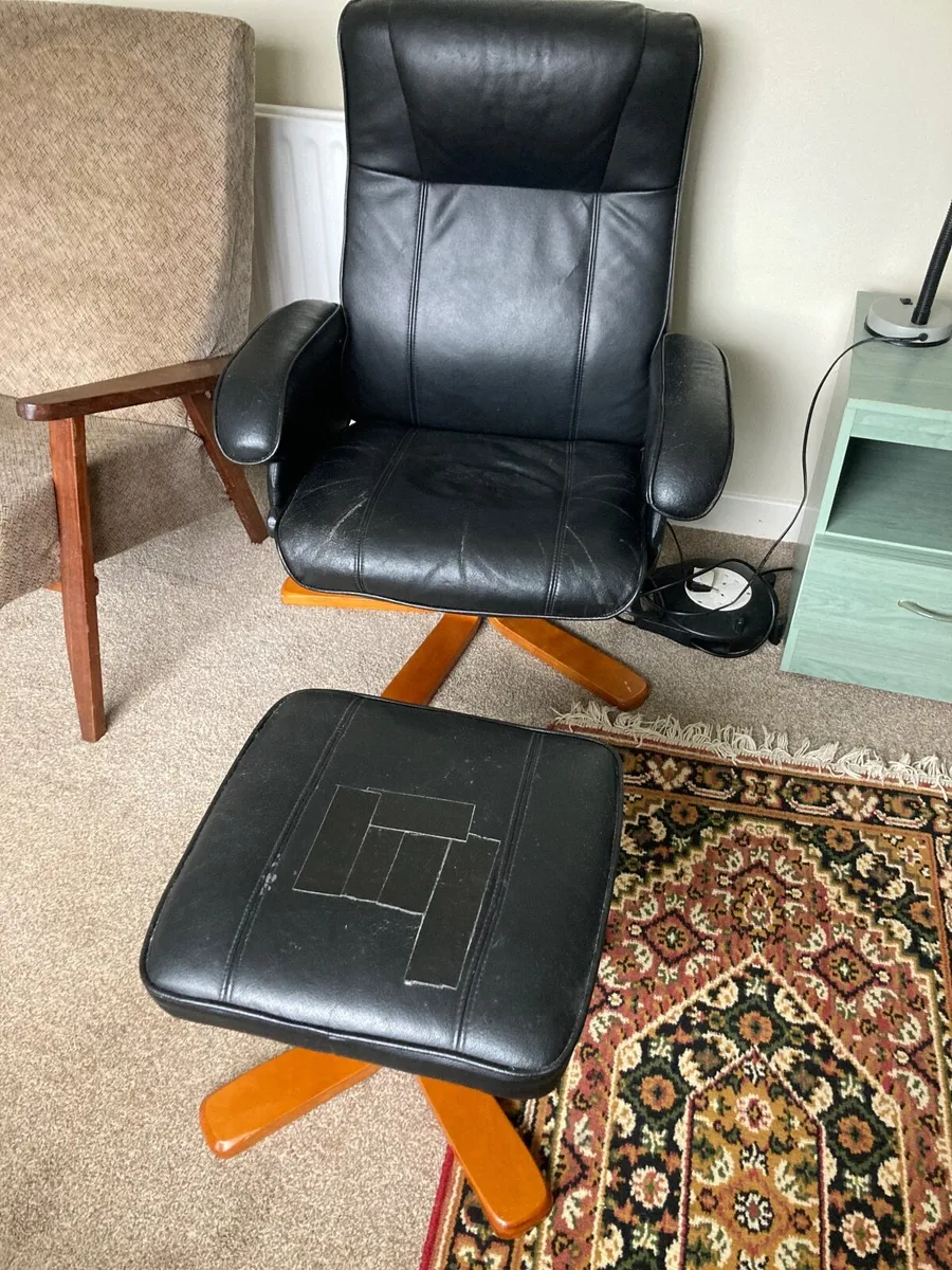 Swivel armchair and footstool - Image 2