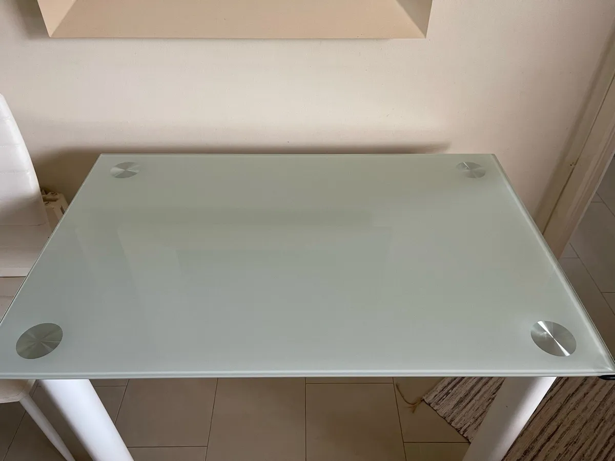 Glass dining table with 4 chairs - Image 2